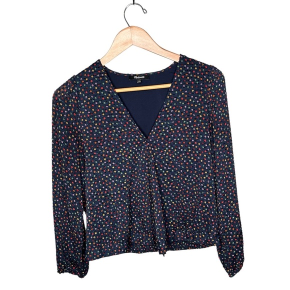 Madewell Lyric Wrap Top in Sugar Dot - Picture 4 of 14